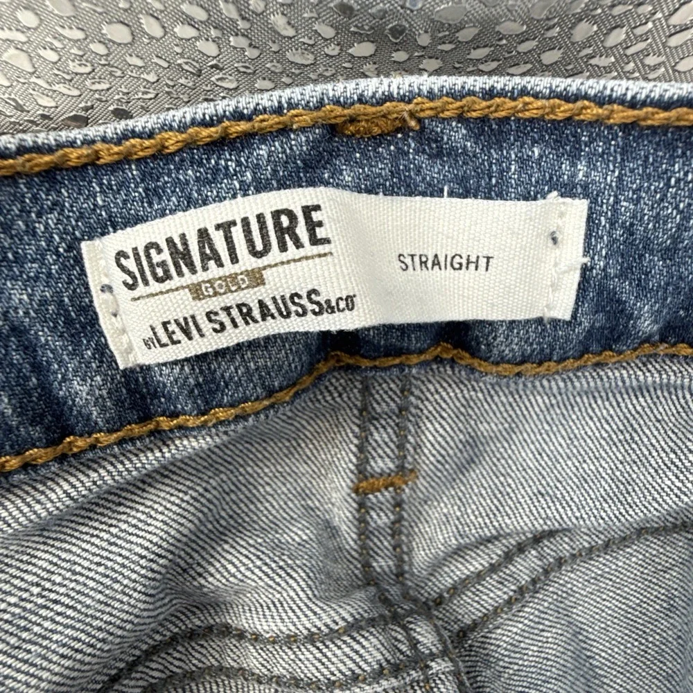 Men's Levis Strauss Signature Blue Jeans Loose Straight Fit  Actual‎ Sz 44x32